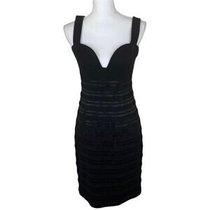 Black Halo Women's Sleeveless Sheath Cocktail Dress Black Size 6 Sweetheart Neck